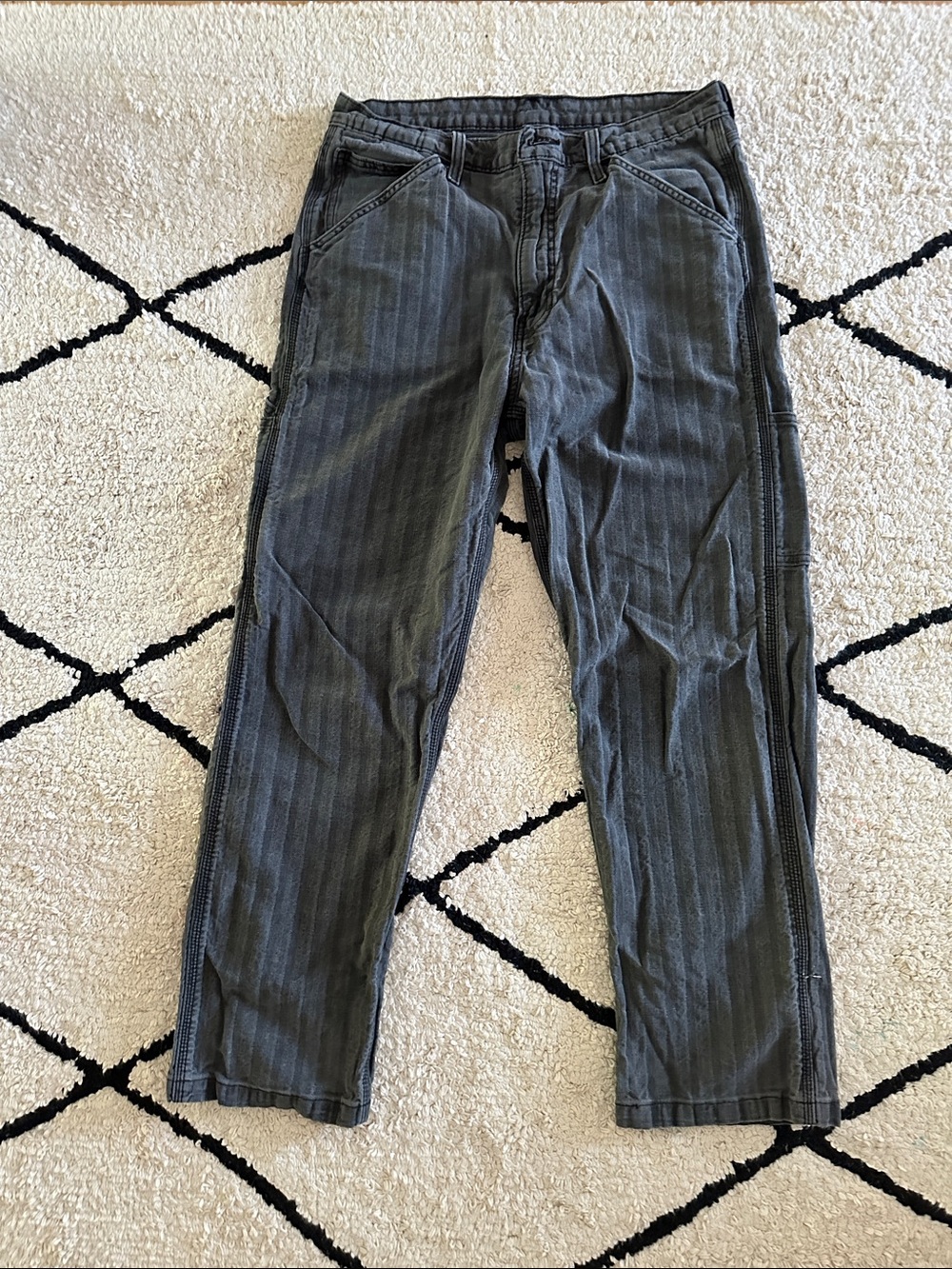 Levi's Men's Straight Jeans in Charcoal Gray Herringbone 31x30s